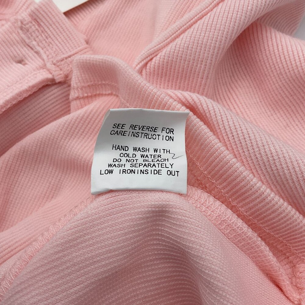 Hot & Delicious Cropped Ribbed Lt Pink Cardi Decorative Buttons Epaulettes L NWT - Picture 8 of 9